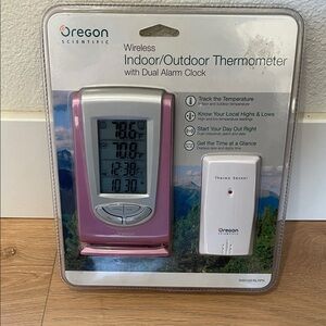 Indoor/Outdoor Thermometer with Dual Alarm Clock